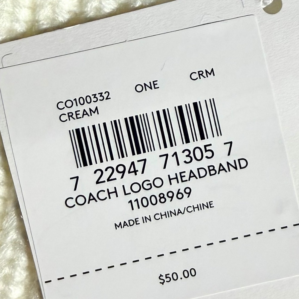 Coach Cream Cable Knit Headband NWT - Picture 6 of 8